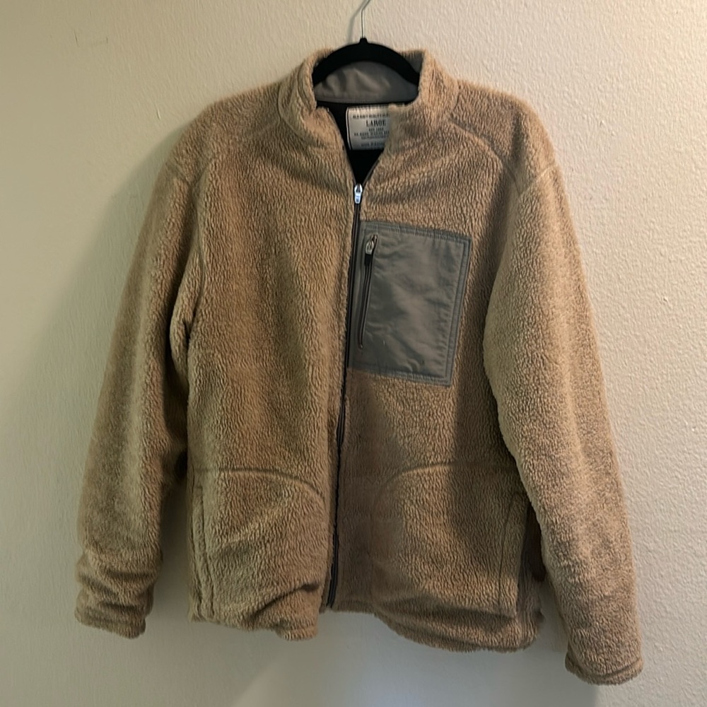 Old navy retro fleece natural cream jacket size large men’s